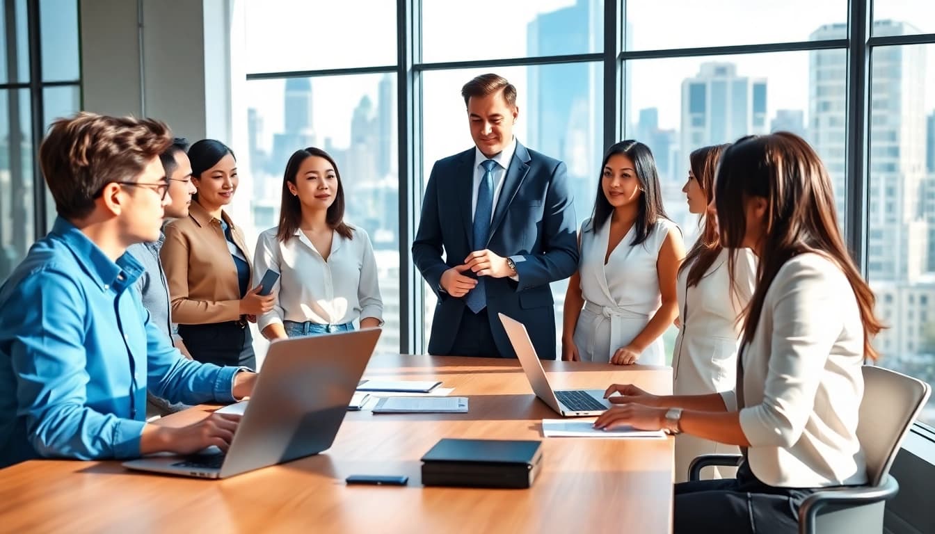 Headhunter Schweiz arbeitet professionell mit Kandidaten in einem modernen Büro.