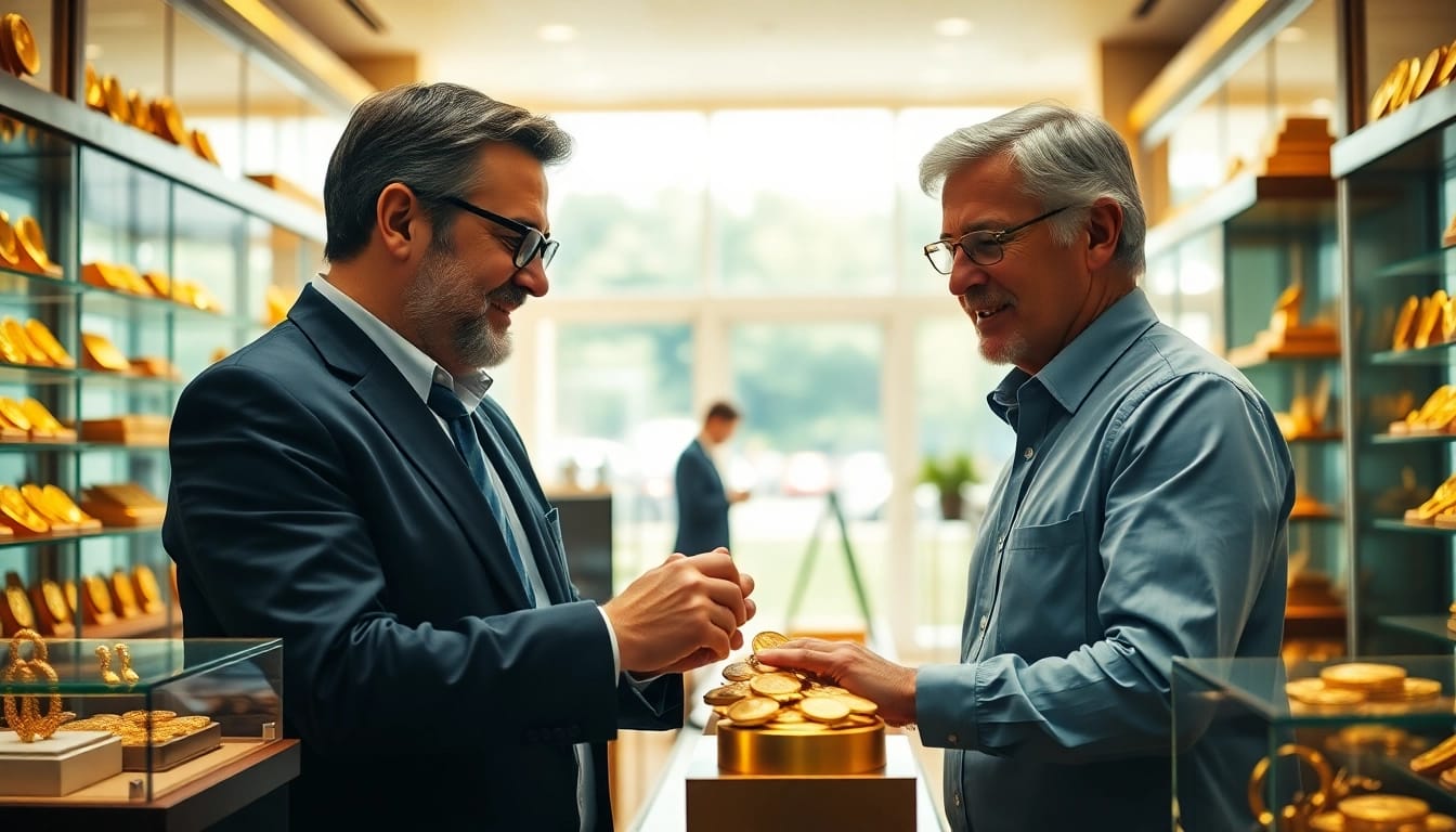 Gold verkaufen Berlin: Kundenberatung bei Goldverkauf in einem eleganten Geschäft.