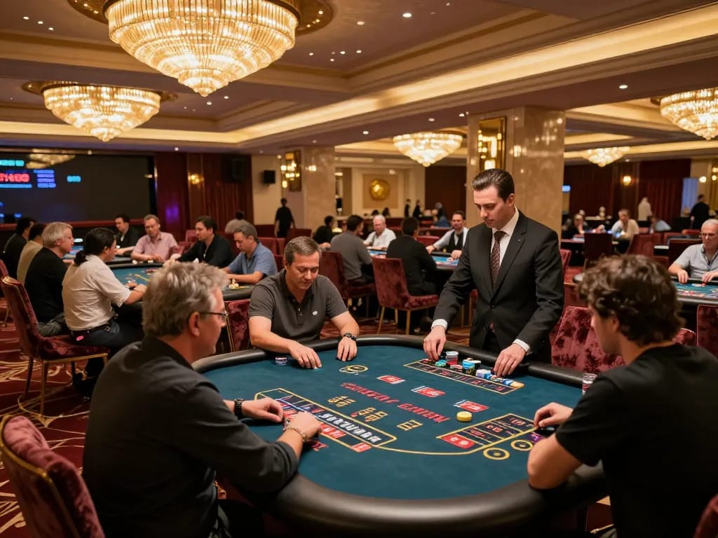 Players engaging in exciting games at the trang chủ F168 online casino, showcasing a vibrant casino atmosphere.
