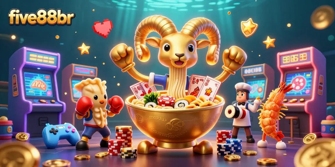 Engage with five88br as cartoon characters deal cards in a vibrant, dynamic casino scene.