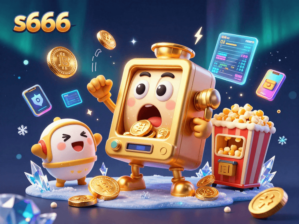 Experience the excitement of s666 with energetic slot machines celebrating jackpots in a vibrant 3D scene.