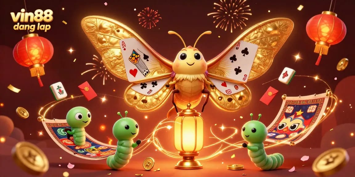 Experience exciting gaming with vin88 đăng nhập, showcasing vibrant casino elements in a festive scene.