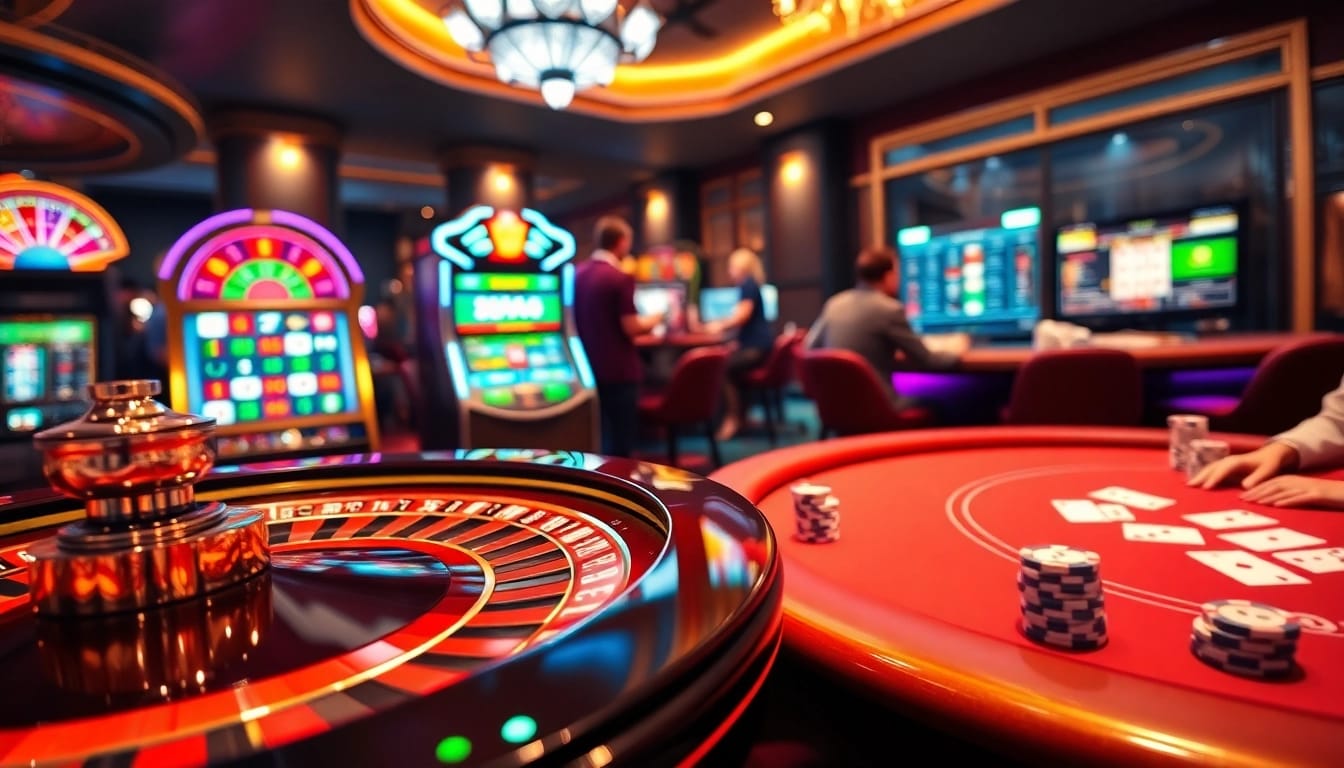 Players enjoying various games at the vibrant casino environment showcasing the online gambling experience at https://9ph.art/.