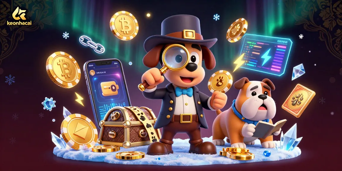 Track keonhacai betting odds with a detective exploring casino clues and crypto coins.