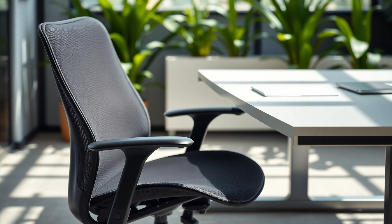 Herman Miller Aeron chair showcasing ergonomic design in an office setup.