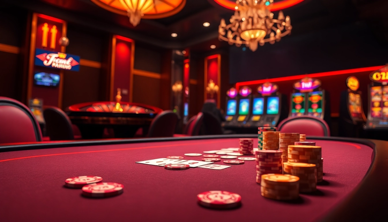 Experience the excitement of TT88 at a luxurious casino table with vibrant poker chips and cards.