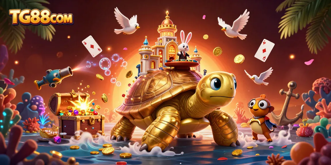 Engage in thrilling gameplay at TG88COM with a golden tortoise casino and lively dealer!