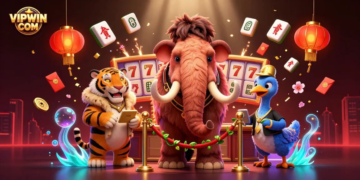 Engage with VIPWIN COM through an immersive casino experience illustrated with animated characters.