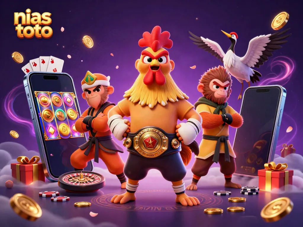 Gali kemenangan dengan nias toto dan kasino online unik dalam ilustrasi 3D menakjubkan.