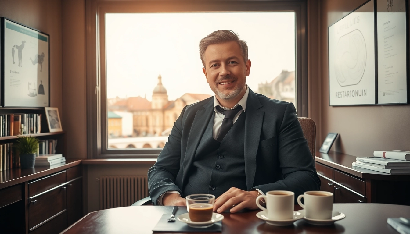 Headhunter Gastronomie konsultiert Lebensläufe in einem eleganten Büro.