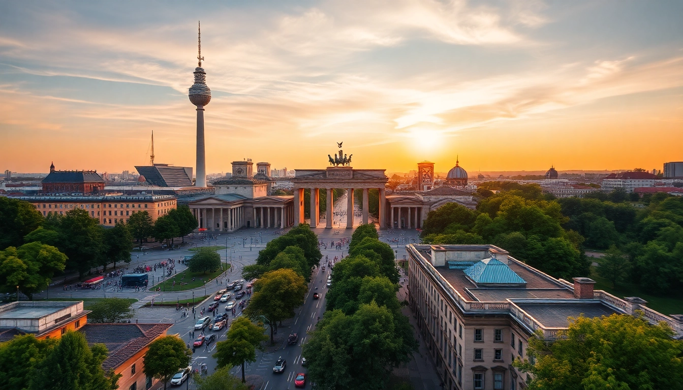 Drohnenfotos Berlin zeigen die Schönheit der Stadt mit Luftaufnahmen von landmarks und lebhaften Straßen.