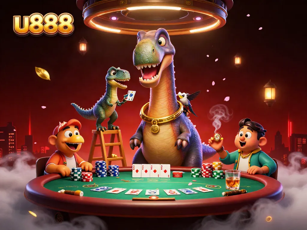 Experience thrilling gambling at u888 with a giant brontosaurus host and vibrant poker scene.