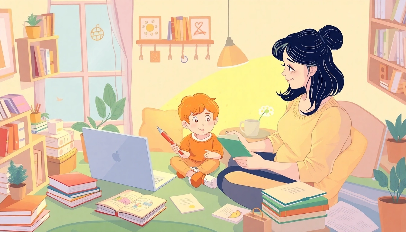 Mom and child actively learning together during Heimunterricht in a bright, welcoming home environment.