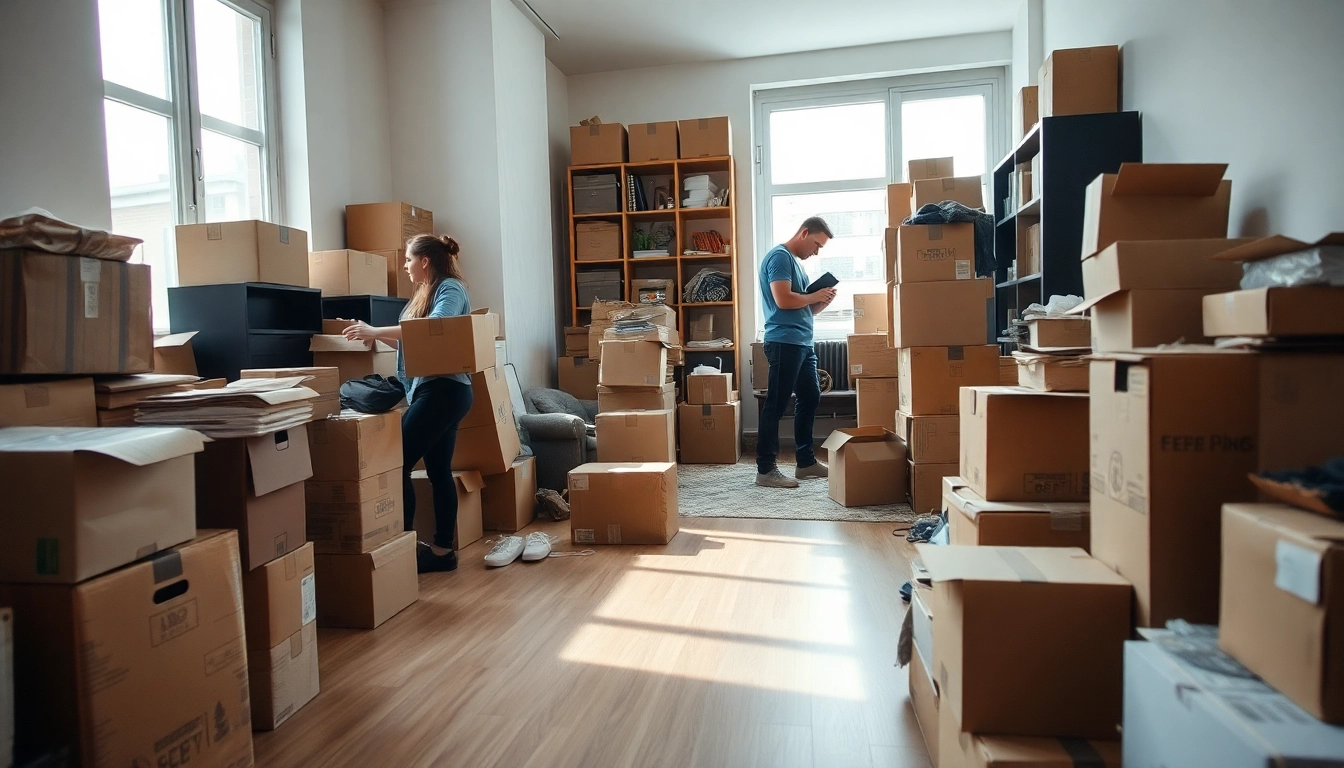 Haushaltsauflösung Freiburg mit professionellen Umzugsdienstleistungen in einer überfüllten Wohnung.