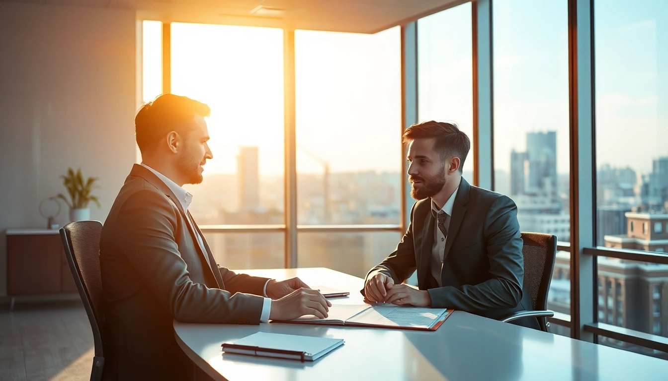 Professioneller Headhunter führt ein Bewerbungsgespräch mit Fachkräften im Vertrieb.