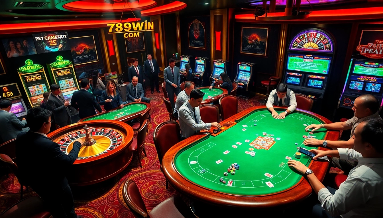 High-stakes gaming at 789win com with a vibrant casino atmosphere.