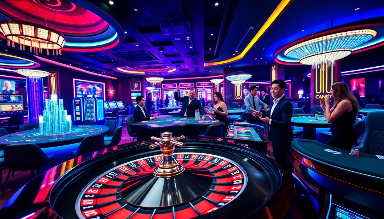 Players enjoy the thrill of gambling at SC88 casino with roulette and cards.