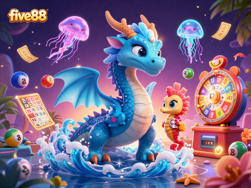 Experience exciting gaming moments with five88's vibrant lottery balls and mythical characters