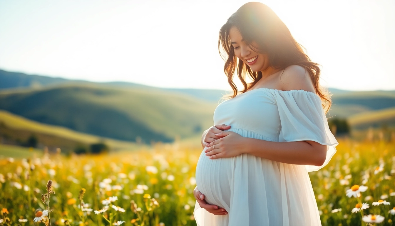 Fangen Sie emotionale Momente während des Babybauch Fotoshooting mit einer schwangeren Frau ein.