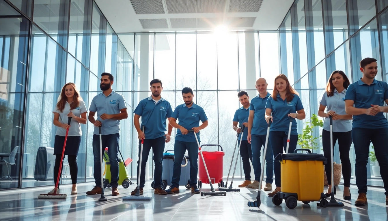 Efficient Gebäudereinigung Ulm by a professional cleaning team in a modern office space.