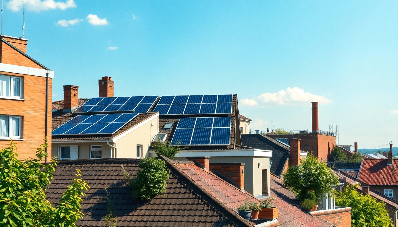 DACHFLÄCHEN VERPACHTUNG für nachhaltige Solarnutzung auf urbanen Dächern mit installierten Photovoltaikanlagen.