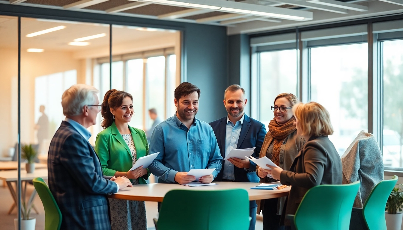 Fachleute planen die Gründung eines Pflegedienstes in einem modernen Büro.