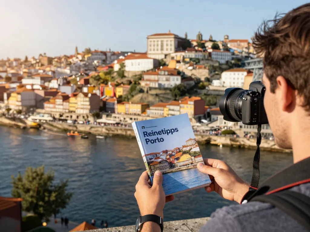 Reisetipps Porto Reisender, der die malerischen Ausblicke und Wahrzeichen der lebhaften Stadt einfängt.