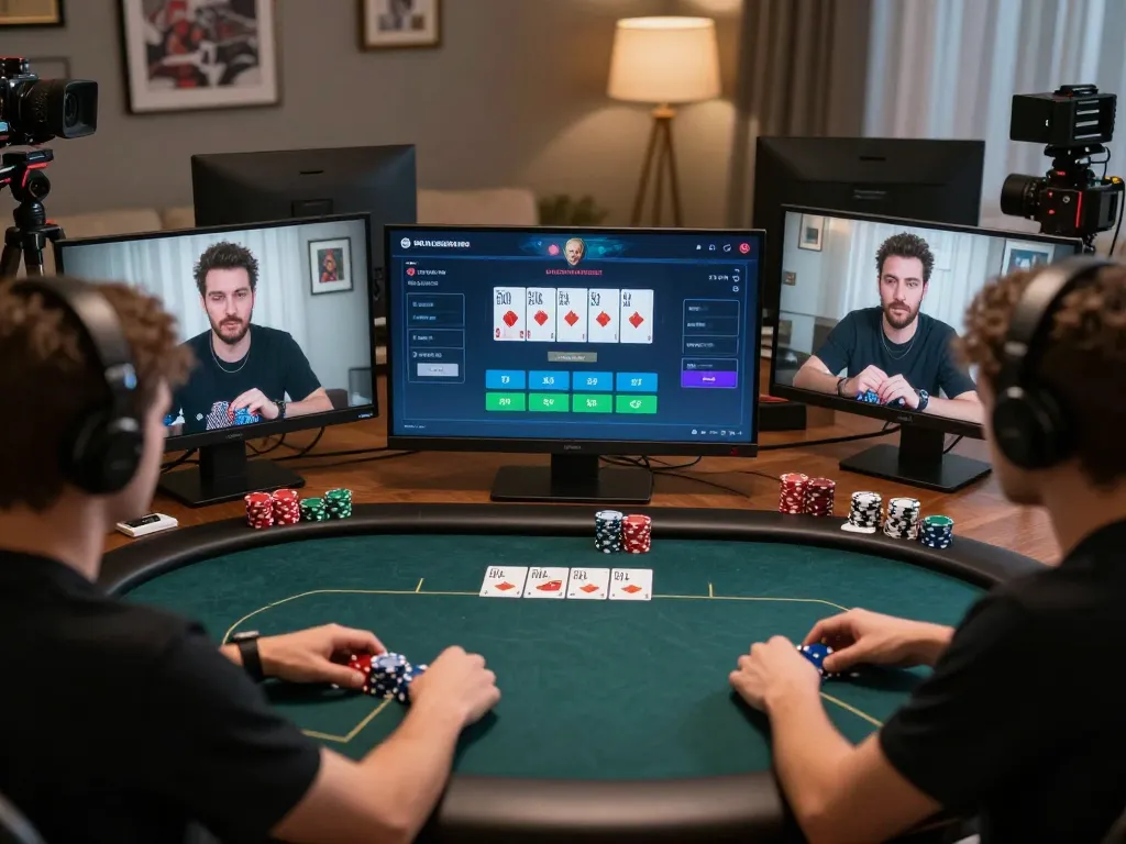 33win online poker game featuring players engaged and showcasing strategic bets in a stylish setup.