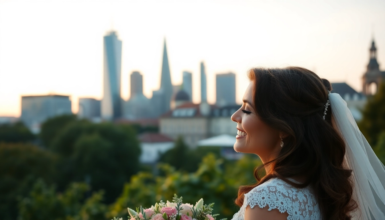 Hochzeitsfotograf Düsseldorf Yvonne Miss erfasst ein romantisches Paar in einem ikonischen Düsseldorfer Setting.