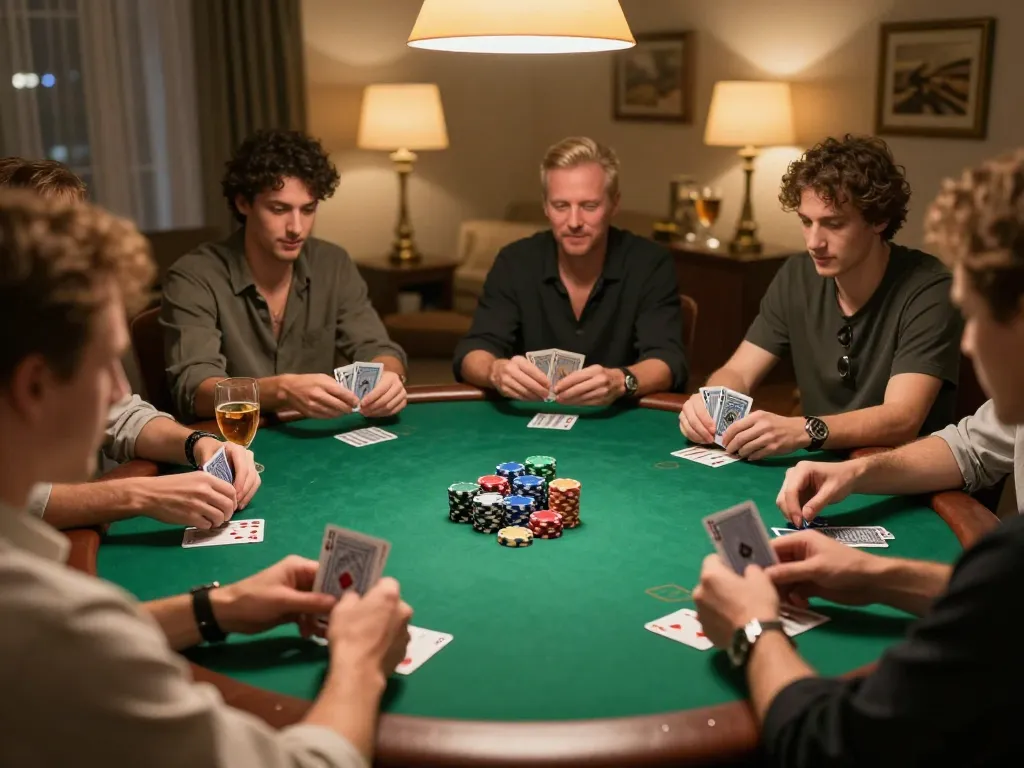 Enjoy an engaging poker night with cm88 friends surrounded by chips and cards