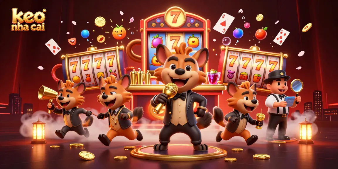 Enjoy thrilling keo nha cai moments with hyenas running a vibrant comedy casino illustrated scene.