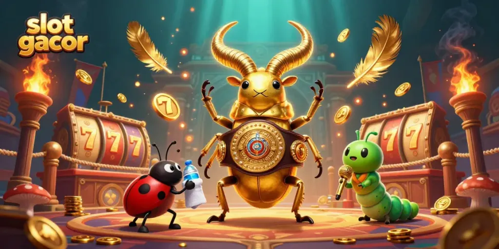 Experience thrilling slot gacor action with animated characters in a vibrant casino setting.
