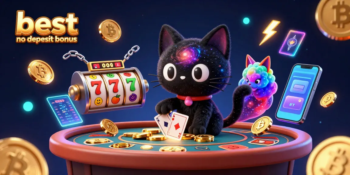 Engage with the best no deposit bonus at the cosmic casino table, winning gold with a whimsical cat and colorful fox.
