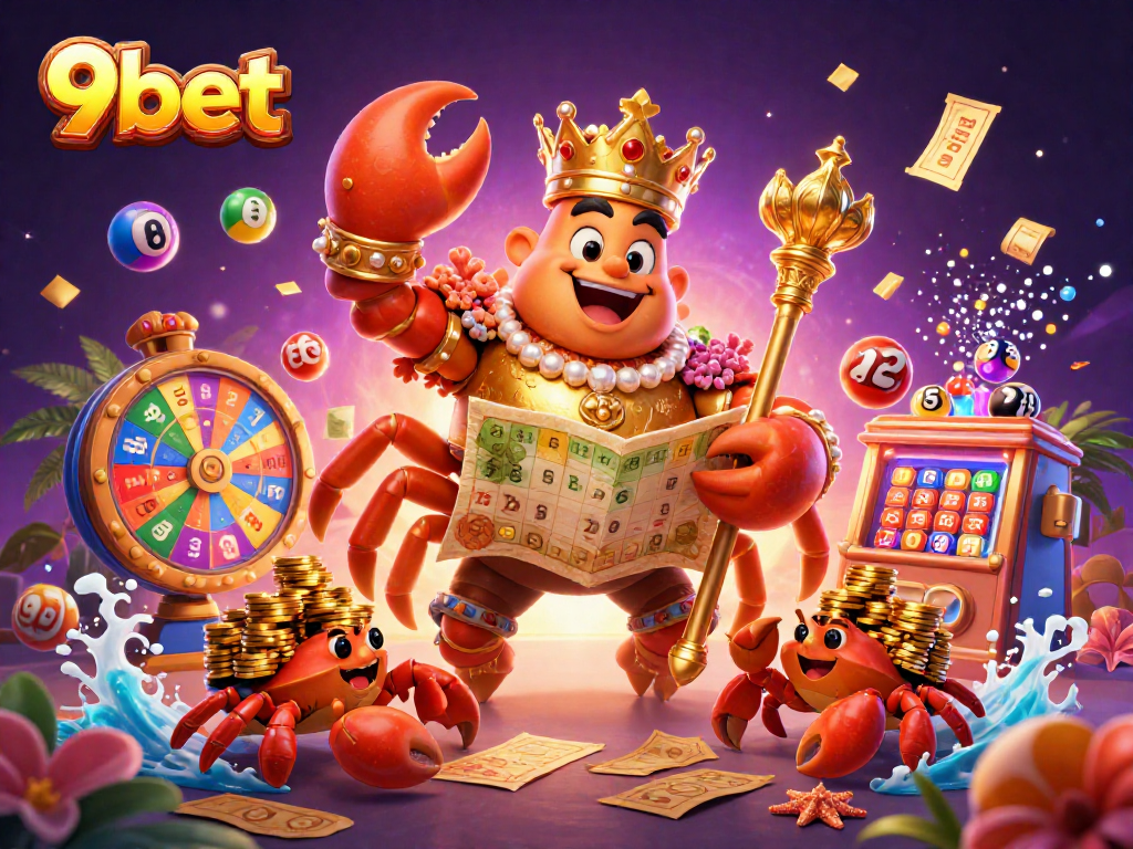 Engage with vibrant bingo and lottery excitement at 9bet in this stunning 3D illustration.
