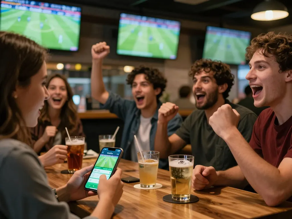 Socolive sports betting experience with friends cheering for soccer, highlight of live match atmosphere.
