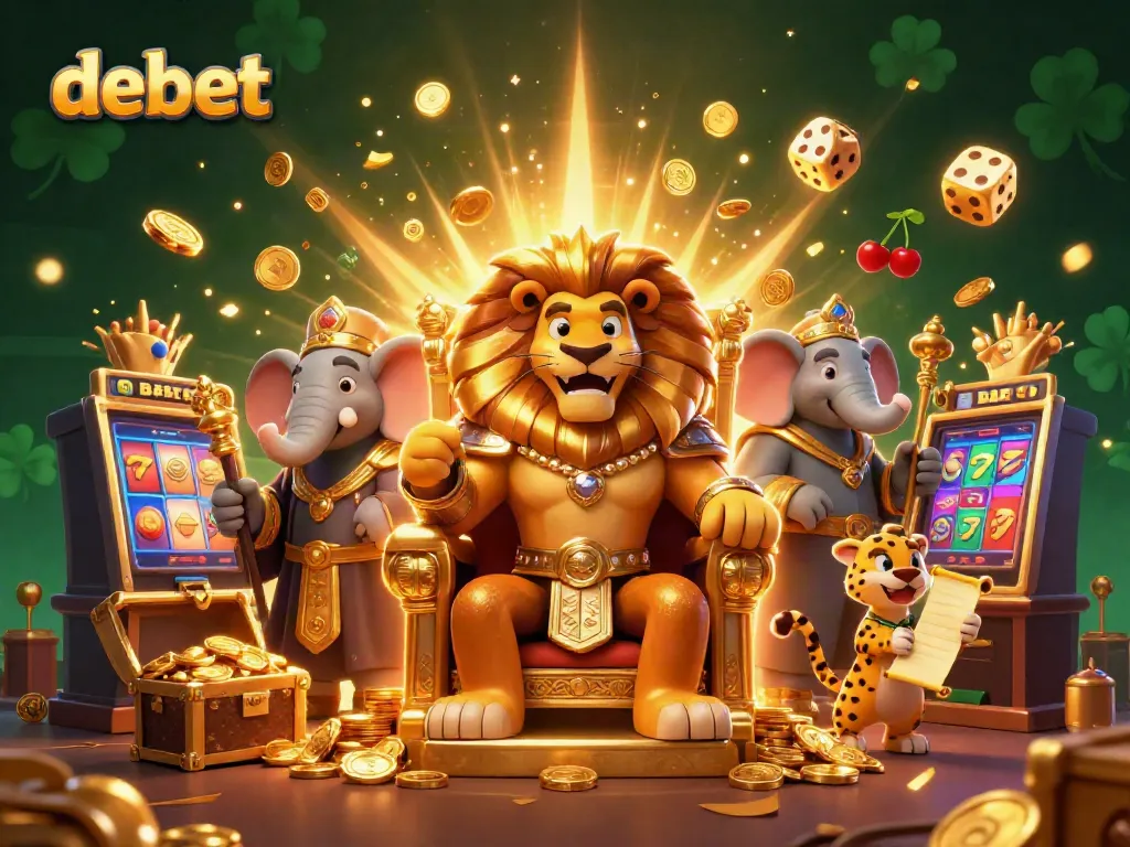 Experience the thrilling world of debet with exciting casino adventures featuring a lion king and his advisors.