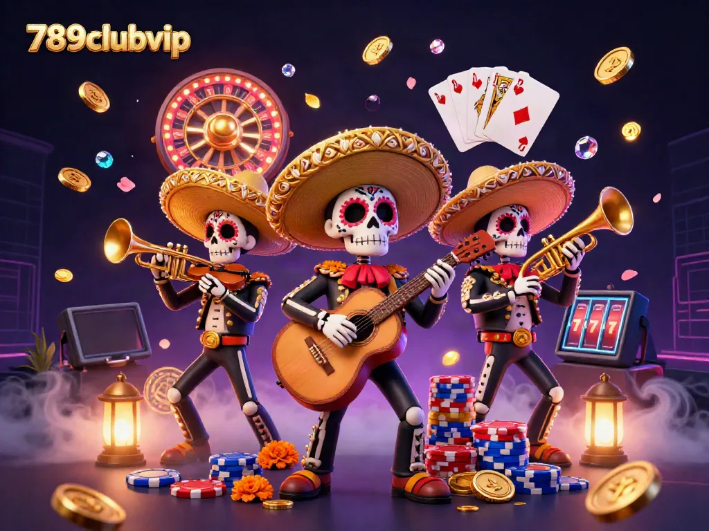 Experience the magic of 789clubvip with vibrant mariachi characters and casino elements.