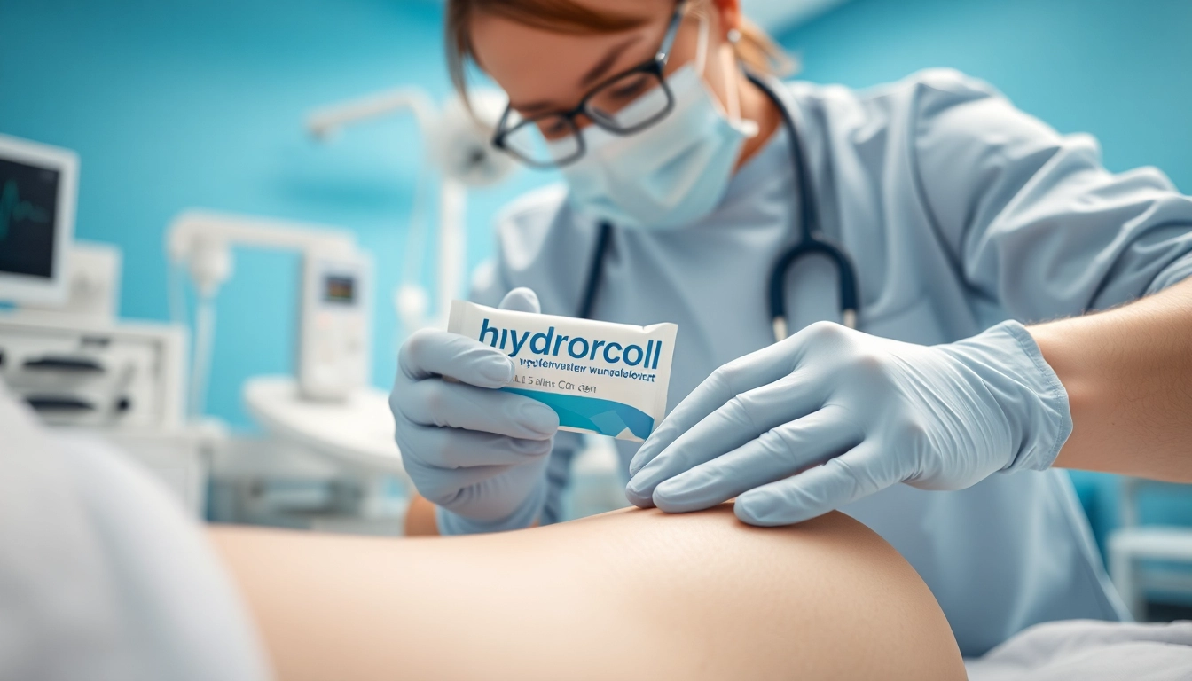 Anwendung des hydrocoll wundverband bei einer Wundbehandlung.