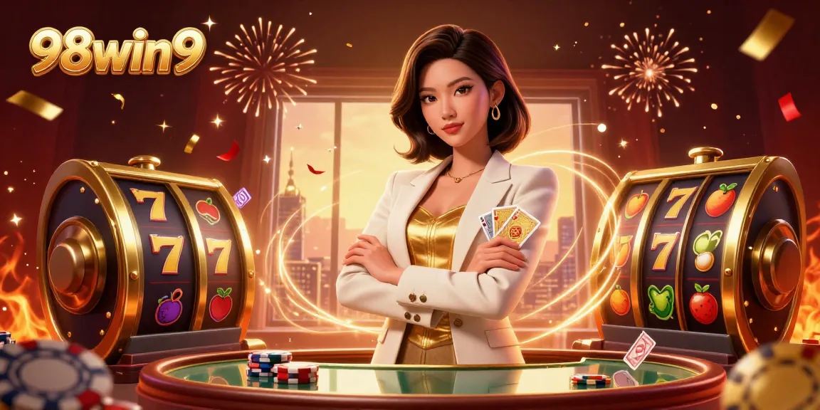 Experience thrilling wins with 98win9's vibrant casino scene featuring glamorous gameplay elements.