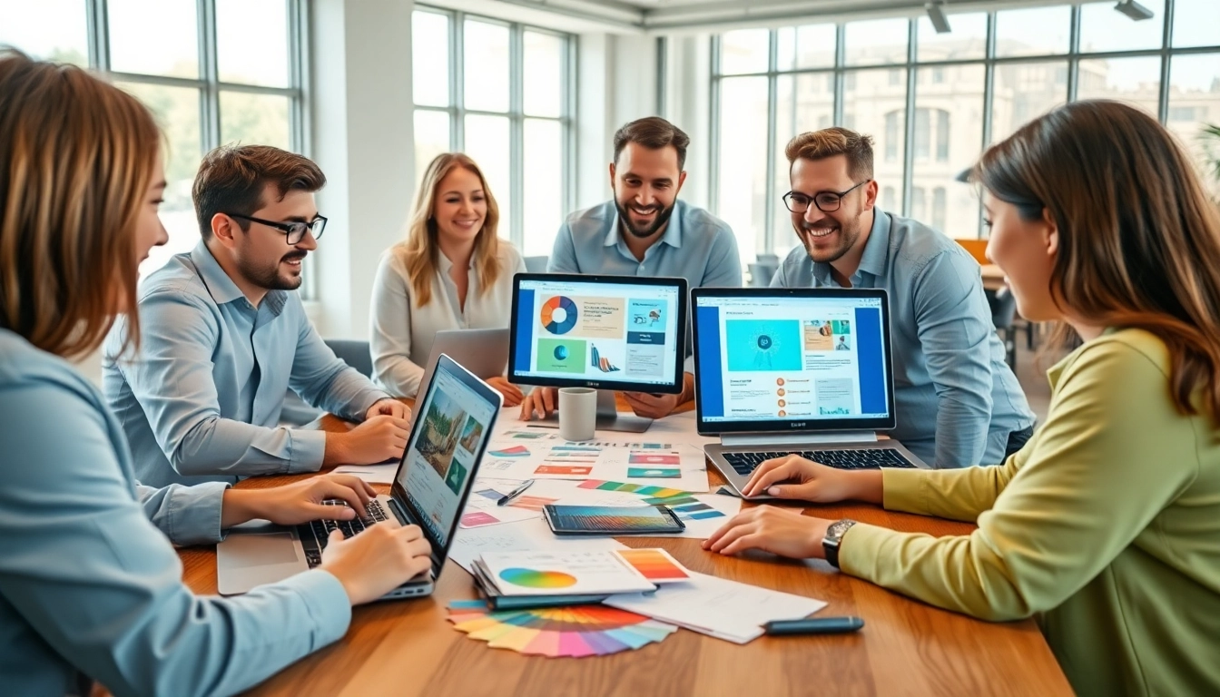 Webflow Agentur kreative Zusammenarbeit bei einem Webdesign-Projekt im modernen Büro.