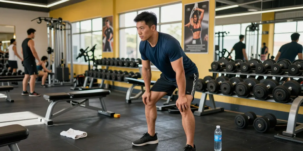 Anabolika-Shop-Szene zur Workout-Vorbereitung mit athletischem Mann im Fitnessstudio.