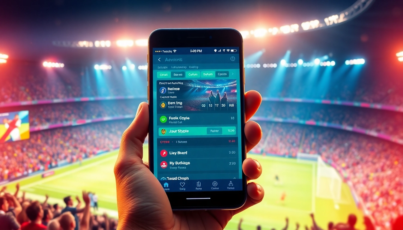 Experience the thrill of betting with a Crypto betting app on a vibrant smartphone interface.