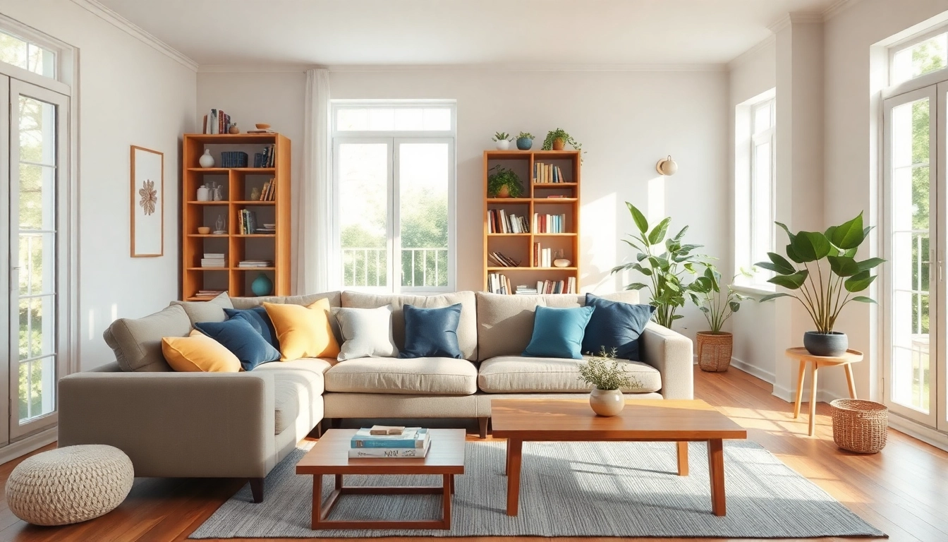 Beim Gestalten eines modernen Wohnzimmers zeigen warme Farben und stilvolle Möbel die Raumgestaltung auf kreative Weise.