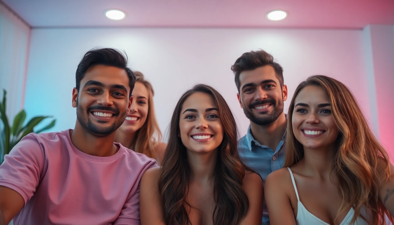 Engaging sex chat online environment with diverse individuals in a warm, inviting chat room.