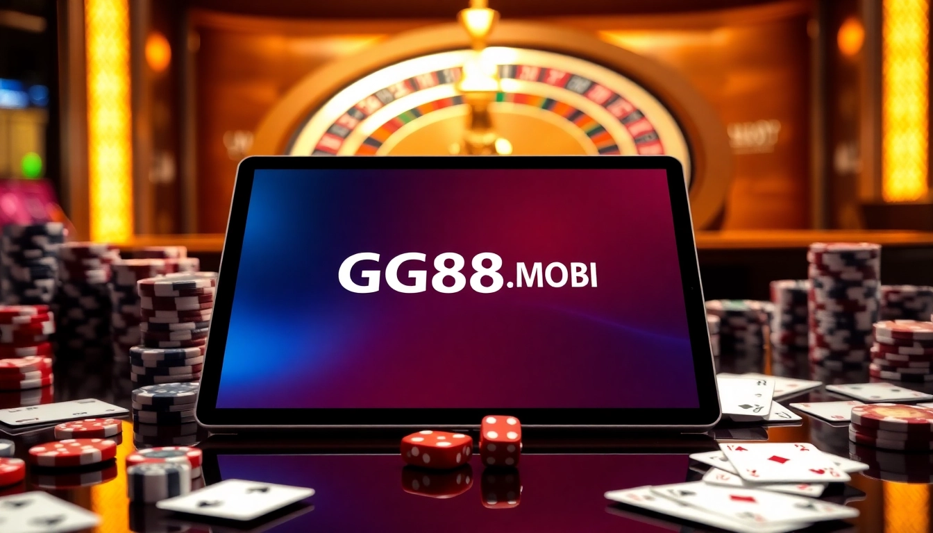 Experience the excitement of online gambling at GG88.MOBI with vibrant casino elements and immersive design.