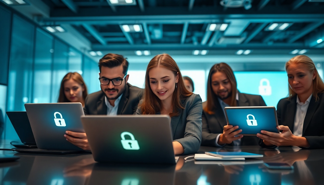 快连下载 interface displayed on modern devices in a professional setting.