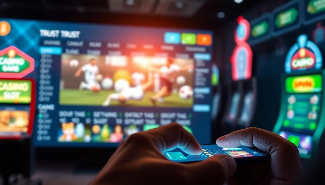 Engaging with a nha cai uy tin online betting platform on a smartphone, showcasing security and excitement.