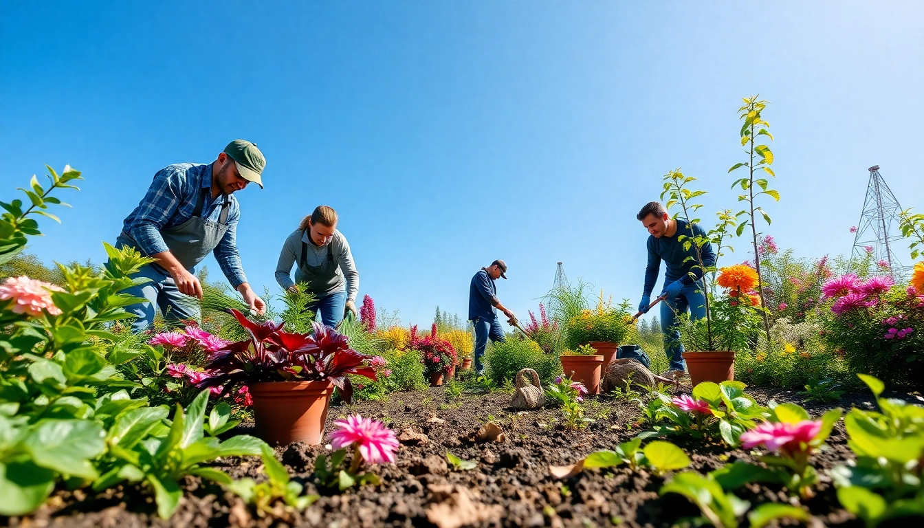 Gartenbaubetrieb in a vibrant garden showcasing expert planting and floral arrangement.