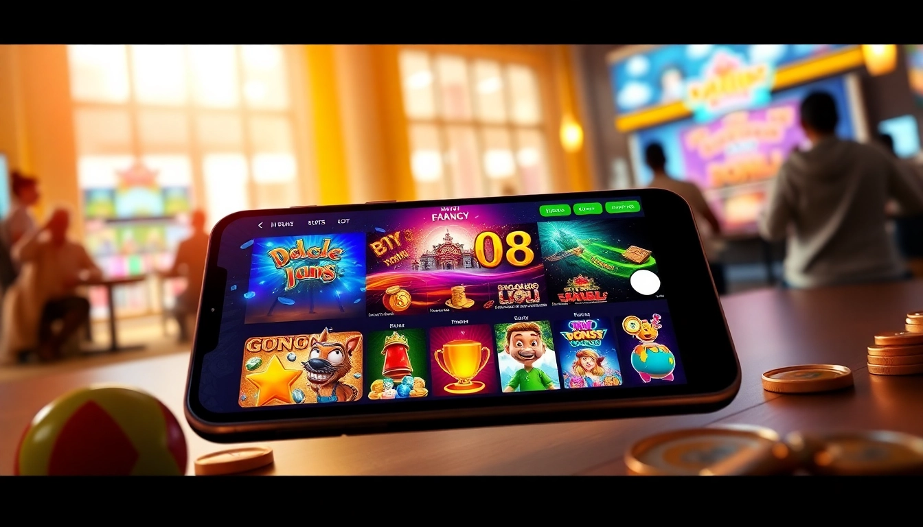 Tải App Da88 with interactive mobile gaming applications and a lively atmosphere.