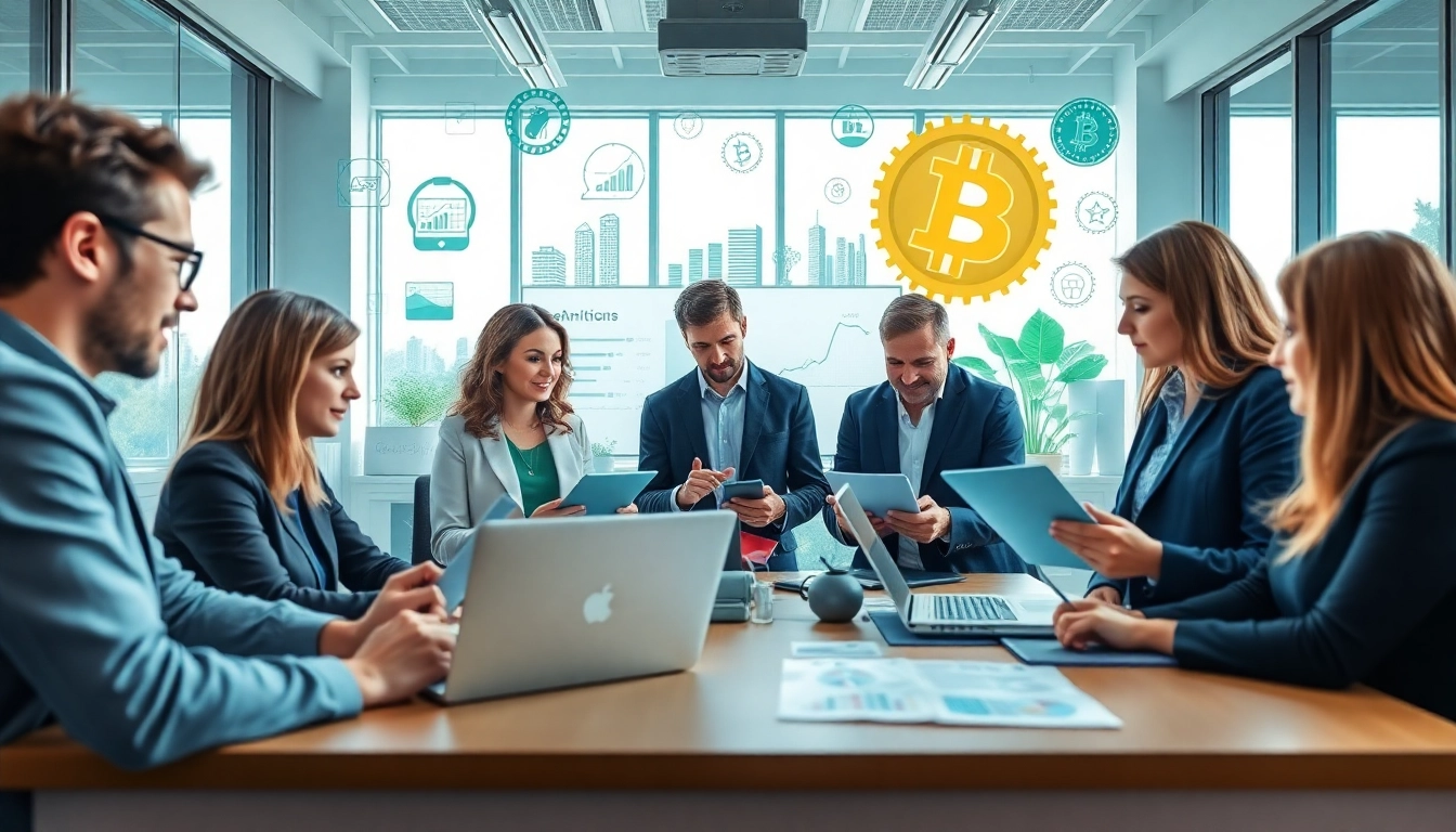 Visuelle Darstellung digitaler Zahlungen in Europa, die das Konzept „Kaufe X mit Y“ durch Technologie und Teamarbeit veranschaulicht.